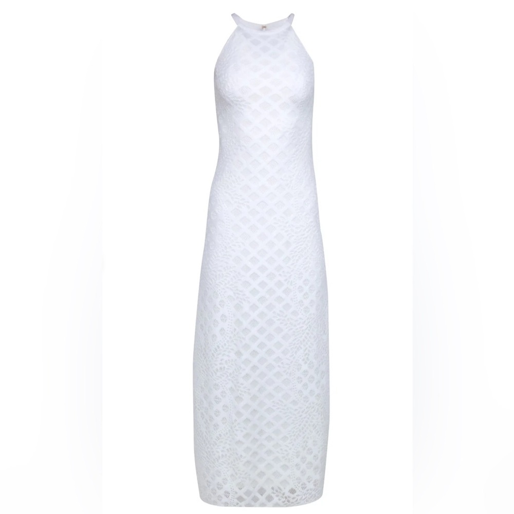 Lilly Pulitzer Pearl Maxi Dress Pineapple Geo Lace Size Medium